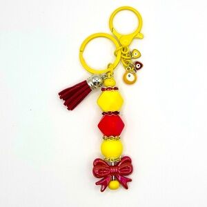 Colorful Beaded Keychain with Tassel